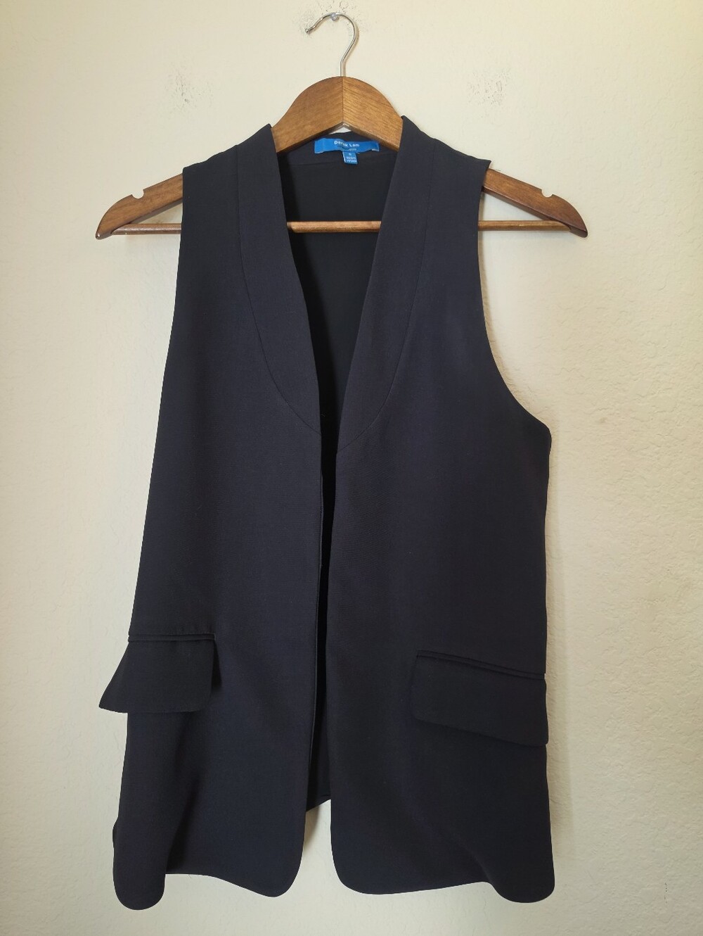Derek Lam 10 Crosby Sleeveless Vest Womens Small Black Open Front Waistcoat